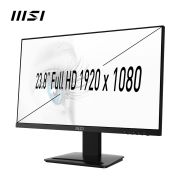 MSI PRO MP243 23.8 Inch Full HD Office Monitor – 1920 x 1080 IPS Panel, 75 Hz, Eye-Friendly Screen, Built-in Speakers, Accessory Slot, HDMI, DP