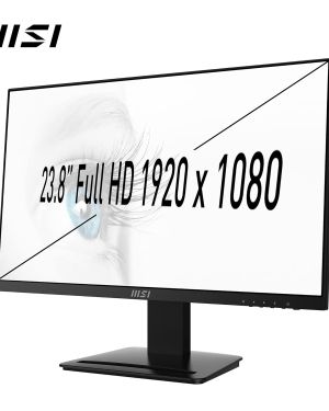 MSI PRO MP243 23.8 Inch Full HD Office Monitor – 1920 x 1080 IPS Panel, 75 Hz, Eye-Friendly Screen, Built-in Speakers, Accessory Slot, HDMI, DP