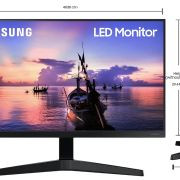 Samsung 22-inch(54.62cm) FHD Monitor, IPS, 75 Hz, Bezel Less Design, AMD FreeSync, Flicker Free, HDMI, D-sub, (LF22T354FHWXXL, Dark Blue Gray)