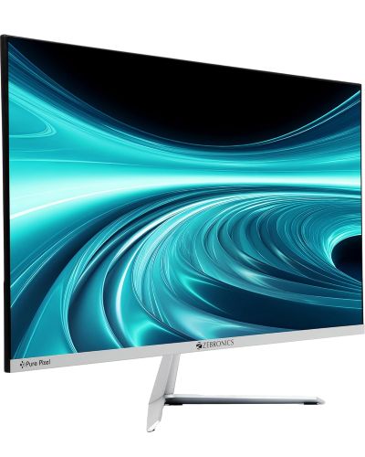 ZEBRONICS A24FHD LED Monitor, 24 inch (60.96cm), 250 nits, 100Hz, Slim Design, FHD, 1080p, Wall Mountable, HDMI, VGA, Ultra Slim Bezel, Metal stand, Built-in Speakers