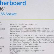 Zebronics H61 Motherboard ATX Intel LGA 1155 Socket | 6USB,1VGA,1LAN,1Audio,1HDMI Port, DDR3