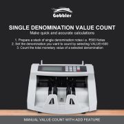 GOBBLER Business-Grade Note Counting Machine with Fake Note Detection & Large LCD Display, Counts All Old & New Notes, Heavy Duty Counter Specially Designed for Indian Currency (Grey – GB-5388-MG)