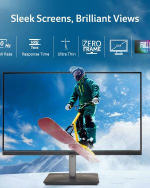 Acer RS242Y 23.8 Inch Full HD IPS Ultra-Thin (6.9mm) Backlit LED Monitor | Color Patterned Back Mood Light | Dual Glass Design, Sleek Metal Frame | 1 MS, 100Hz | 1xHDMI 1xVGA | Speakers | Eye Care