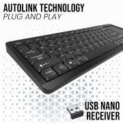 coconut WK18 Bravo Wireless Keyboard with Touchpad, 87 Keys, Gesture Control, Multimedia Keys