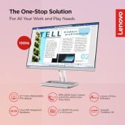 Lenovo L-Series 27 inch (68.6cm) FHD IPS Ultraslim Monitor| 100Hz, 99% sRGB, 4ms, AMD FreeSync, 2X HDMI 1.4, VGA, 2x3W Speakers, Tilt Stand: Home & Office use, 3 Year Warranty, Cloud Grey, L27i-40