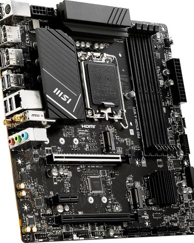 MSI PRO B760M-A WiFi ProSeries Motherboard (Supports 14th13th12th Gen Intel Processors, LGA 1700, DDR5, PCIe 4.0, M.2, 2.5Gbps LAN, USB 3.2 Gen2, mATX)