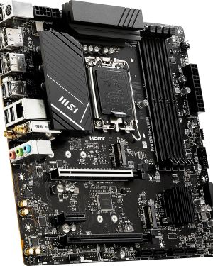 MSI PRO B760M-A WiFi ProSeries Motherboard (Supports 14th13th12th Gen Intel Processors, LGA 1700, DDR5, PCIe 4.0, M.2, 2.5Gbps LAN, USB 3.2 Gen2, mATX)