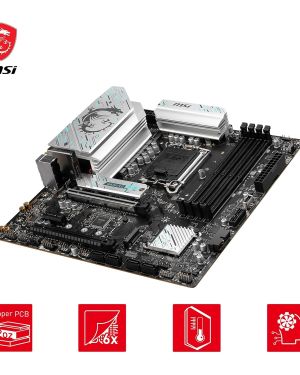MSI B760M Gaming Plus WiFi Black Motherboard, mATX – Supports 14th/13th/12th Gen Intel Core Processors, LGA 1700 – DDR5 Memory Boost 6800+MHz/OC, 1x PCIe 4.0 x16, 2 x M.2 Gen4, 2.5G LAN