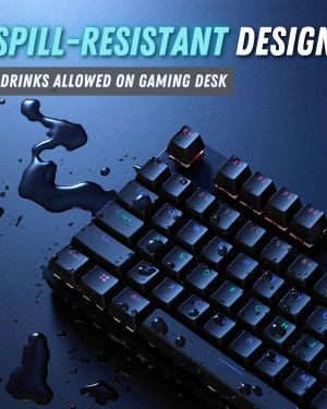 RAPOO V500 PRO Full Size RGB Mechanical USB-A Gaming Keyboard -Spill Resistant, Anti-Ghosting, Conflict Free Design, Compatible with Windows, macOS – Black