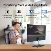 Acer RS242Y 23.8 Inch Full HD IPS Ultra-Thin (6.9mm) Backlit LED Monitor | Color Patterned Back Mood Light | Dual Glass Design, Sleek Metal Frame | 1 MS, 100Hz | 1xHDMI 1xVGA | Speakers | Eye Care