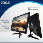 GEONIX PC Monitor (47 cm/18.5 Inch) | Resolution 1366 x 768 | Display Output-VGA & HDMI | LED Display | Power Consumption 21W (Max) | 3 Years Warranty