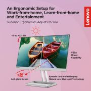 Lenovo L-Series 22 inch (54.6cm) | FHD IPS Ultraslim Monitor| 75Hz, 99% sRGB, 4ms, AMD FreeSync, HDMI 1.4, VGA, 2X3W Speakers,Tilt Stand, for Home & Office use, 3 Year Warranty,Grey, L22i-40