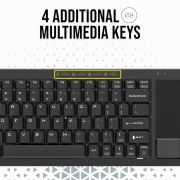 coconut WK18 Bravo Wireless Keyboard with Touchpad, 87 Keys, Gesture Control, Multimedia Keys