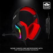 Ant Esports H530 Multi-Platform Pro RGB Gaming Headsetfor PC / PS4 / PS5 / Xbox One / Switch1 with mic, Black Red