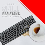 Intex Classy Wired Keyboard with 8 Million Clicks| Anti-Slip | Durable and Strong ABS Material | Retractable Stand | UV Coated Keys | 1.2m Cable (Black)