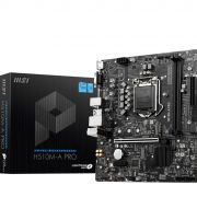 MSI H510M-A PRO Motherboard, Micro-ATX – Supports 11th Gen Intel Core Processors, LGA 1200-2 X DIMMs (3200Mhz), 1 X Pcie 4.0 X16, 1 X M.2 Gen3, USB 3.2 Gen1, 1G LAN, HDMI 2.0B