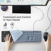 iVOOMi Super Wired Keyboard and Mouse Combo, BIS Approved, Full-Size Layout with Numeric Pad, Spill Resistant, Rupee Key, for Win/Mac/Linux, BIS Approved, Included Free Keyskin – 1 Year Warranty