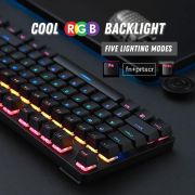 RAPOO V500 PRO Full Size RGB Mechanical USB-A Gaming Keyboard -Spill Resistant, Anti-Ghosting, Conflict Free Design, Compatible with Windows, macOS – Black