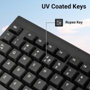 ZEBRONICS Zeb- K35 USB Wired Keyboard with Rupee Key, Spill-Proof and Slim Design (Black)