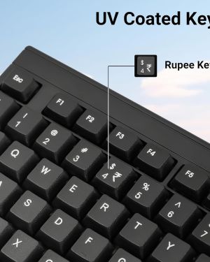 ZEBRONICS Zeb- K35 USB Wired Keyboard with Rupee Key, Spill-Proof and Slim Design (Black)