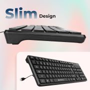 ZEBRONICS K60 USB Wired Keyboard with 1.4 Meter Cable, 12 Integrated Multimedia Controls, 103 Keys Full Size, Slim Design, UV Coated and Plug Play Usage