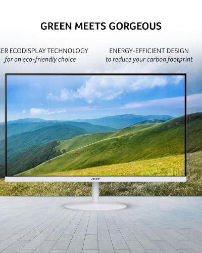 Acer SA272E 27 Inch Full HD IPS Ultra Slim (7.2mm Thick) Backlight LED LCD Monitor | Zero Frame | 100Hz Refresh | 1 MS VRB | AMD Free Sync | 1xHDMI 1xVGA | Stereo Speakers | Eye Care | White