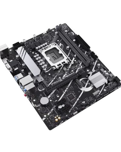 ASUS Prime B760M-K, an Intel B760 LGA 1700 mATX Motherboard with PCIe 4.0, Two PCIe 4.0 M.2 Slots, DDR5, Realtek 2.5Gb Ethernet, VGA, HDMI, SATA 6 Gbps, Front USB 3.2 Gen 1, Aura Sync