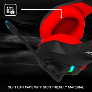 Ant Esports H530 Multi-Platform Pro RGB Gaming Headsetfor PC / PS4 / PS5 / Xbox One / Switch1 with mic, Black Red