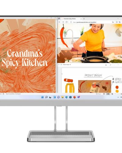 Lenovo L-Series 22 inch (54.6cm) | FHD IPS Ultraslim Monitor| 75Hz, 99% sRGB, 4ms, AMD FreeSync, HDMI 1.4, VGA, 2X3W Speakers,Tilt Stand, for Home & Office use, 3 Year Warranty,Grey, L22i-40