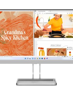 Lenovo L-Series 22 inch (54.6cm) | FHD IPS Ultraslim Monitor| 75Hz, 99% sRGB, 4ms, AMD FreeSync, HDMI 1.4, VGA, 2X3W Speakers,Tilt Stand, for Home & Office use, 3 Year Warranty,Grey, L22i-40