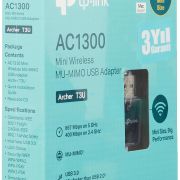TP-Link Ac1300 USB WiFi Adapter(Archer T3U)-2.4G/5G Dual Band Mini Wireless Network Adapter for Pc Desktop,Mu-Mimo Wi-Fi Dongle,USB 3.0,Supports Windows 11,10,8.1,8,7,Xp/Mac Os 10.15&Earlier,Black