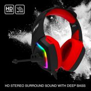 Ant Esports H530 Multi-Platform Pro RGB Gaming Headsetfor PC / PS4 / PS5 / Xbox One / Switch1 with mic, Black Red