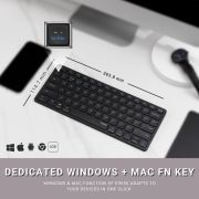 Rapoo E9050 C-Type Rechargeable Bluetooth Wireless Multi-Device (4 Devices) Keyboard for Windows/iOS/Android,Tablet/Smartphone – 3 Years Warranty Dark Grey