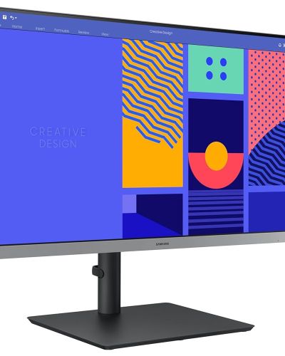 Samsung 24-inch Full HD IPS Panel, 1920×1080, 100 Hz, Height Adjustable Stand, Eye Saver Mode & Flicker Free Monitor, AMD FreeSync, Response Time 4 ms, D-Sub, DP, HDMI, USB Hub (LS24C430GAWXXL, Black)
