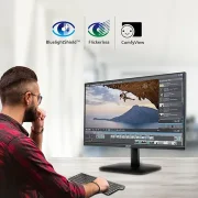 Acer EK220Q 21.5 Inch (54.61 cm) Full HD (1920×1080) Pixels VA Panel LCD Monitor with LED Back Light I 1 MS VRB, 100Hz Refresh I 250 Nits I HDMI & VGA Ports with HDMI Cable I Eye Care Features (Black)