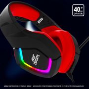 Ant Esports H530 Multi-Platform Pro RGB Gaming Headsetfor PC / PS4 / PS5 / Xbox One / Switch1 with mic, Black Red