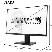 MSI PRO MP243 23.8 Inch Full HD Office Monitor – 1920 x 1080 IPS Panel, 75 Hz, Eye-Friendly Screen, Built-in Speakers, Accessory Slot, HDMI, DP
