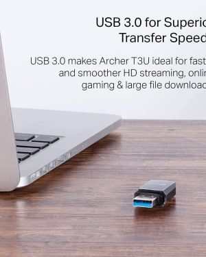 TP-Link Ac1300 USB WiFi Adapter(Archer T3U)-2.4G/5G Dual Band Mini Wireless Network Adapter for Pc Desktop,Mu-Mimo Wi-Fi Dongle,USB 3.0,Supports Windows 11,10,8.1,8,7,Xp/Mac Os 10.15&Earlier,Black