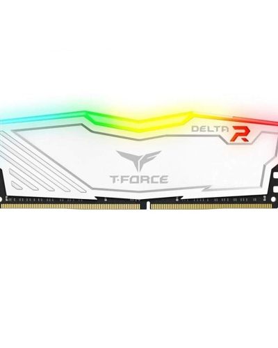 TeamGroup T-Force Delta RGB 8GB 3200MHz (3200MT/s) CL16 White DDR4 Desktop Gaming Memory, Metal Heatsink, ARGB Motherboard Sync, XMP 2.0, for Intel/AMD CPU, High Performance Low Latency RAM Module