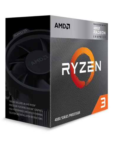 AMD Ryzen 3 4300G Desktop Processor with Integrated Radeon Graphics 7, 4 cores 8 Threads,4 MB L3 Cache Base Clock 3.8GHz Up to 4GHz AM4 Socket System Memory DDR4 Up to 3200 MT/s – 100-10000144BOX