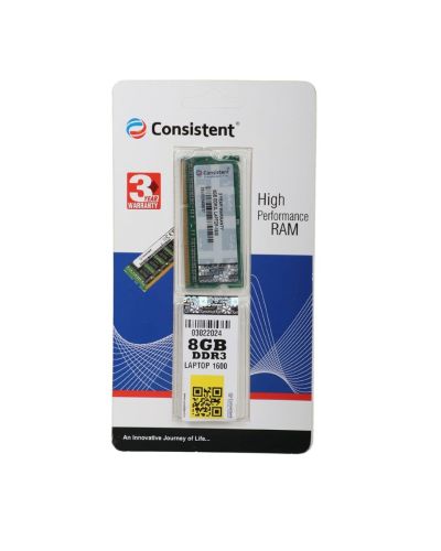 Consistent 8GB DDR3 1600 Laptop RAM, Plug-and-Play, No Additional Drivers Required with 3 Year Warranty