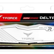 TeamGroup T-Force Delta RGB 8GB 3200MHz (3200MT/s) CL16 White DDR4 Desktop Gaming Memory, Metal Heatsink, ARGB Motherboard Sync, XMP 2.0, for Intel/AMD CPU, High Performance Low Latency RAM Module