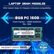 EVM 8GB DDR3 Laptop RAM 1600MHz So-DIMM Memory – High-Speed Performance, Low Voltage Requirement – 10 Year Warranty (EVMT8G1600S86P)