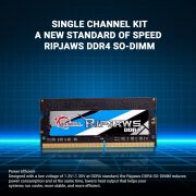 G.SKILL Ripjaws 8GB (1 * 8GB) DDR4 3200MHz CL22-22-22 1.20V SO-DIMM Laptop Memory RAM – F4-3200C22S-8GRS