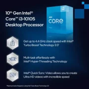 Intel i3-10105 4.4 GHz Upto 4.4 GHz LGA 1200 Socket 4 Cores 8 Threads Desktop Processor