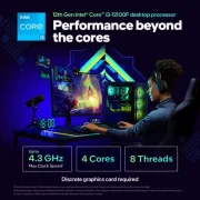 Intel i3-12100F 4.3 GHz Upto 4.3 GHz LGA1700 Socket 4 Cores 8 Threads Desktop Processor