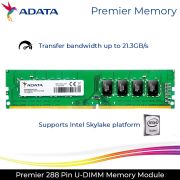 ADATA Premier 8GB DDR4 2666Mhz 288 Pin Unbuffered-DIMM Memory Module