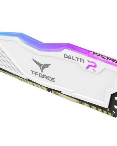 TeamGroup T-Force Delta RGB 8GB 3200MHz (3200MT/s) CL16 White DDR4 Desktop Gaming Memory, Metal Heatsink, ARGB Motherboard Sync, XMP 2.0, for Intel/AMD CPU, High Performance Low Latency RAM Module