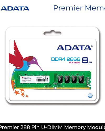 ADATA Premier 8GB DDR4 2666Mhz 288 Pin Unbuffered-DIMM Memory Module