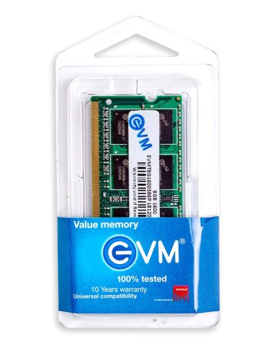 EVM 8GB DDR3 Laptop RAM 1600MHz So-DIMM Memory – High-Speed Performance, Low Voltage Requirement – 10 Year Warranty (EVMT8G1600S86P)